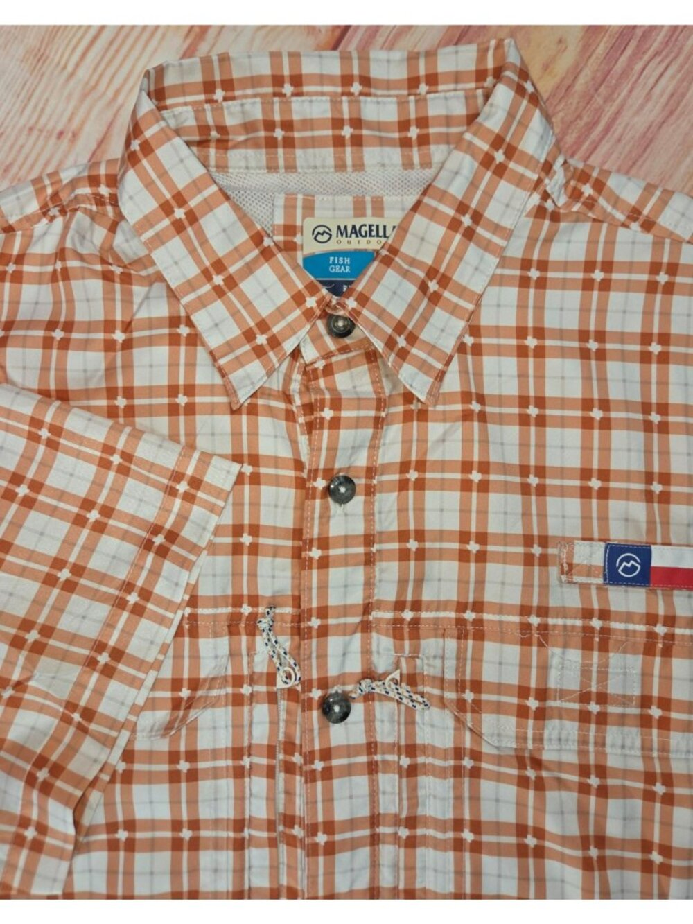 Magellan Outdoors Fish Gear Texas Orange Shirt Medium